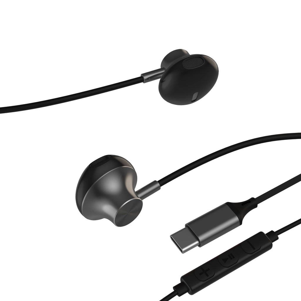 USB C Earbuds,ivoros Type-C Headphones in-Ear HiFi Stereo Earphones with Mic/Volume Control,Work for Google Pixel 6/5/4/3/2/XL,iPad Pro/Air4/mini6,Samsung Galaxy S21/S20/Ultra/S10/Note20/10-Gray Gray