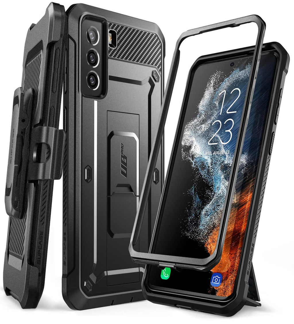 SUPCASE Unicorn Beetle Pro Series Case for Samsung Galaxy S22 Plus 5G (2022 Release), Full-Body Dual Layer Rugged Belt-Clip & Kickstand Case Without Built-in Screen Protector (Black) Black