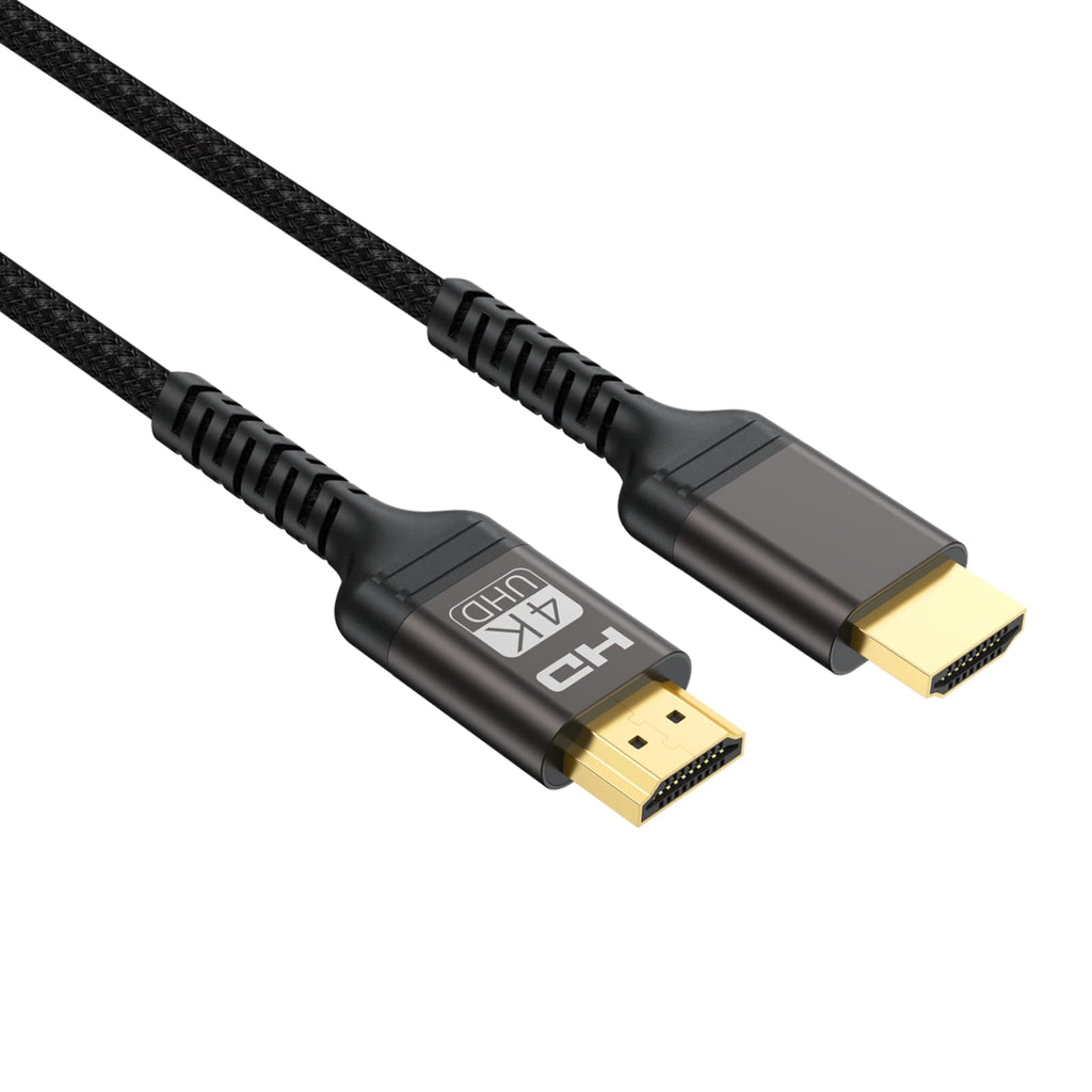 HDMI Cable 6ft, UV-CABLE High Speed 4K HDMI 2.0 Cable HDCP 2.2 HDR 3D 2160P 1080P 28AWG Ethernet-Braided HDMI Cord-Audio Return(ARC) for Monitor Xbox PS5 PS3/4 Roku Fire TV Samsung LG 1 steel gray