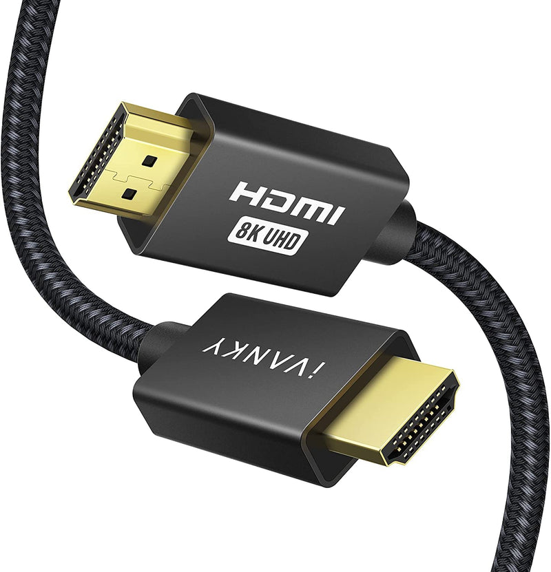 8K HDMI 2.1 Cable 48Gbps 3.3ft, iVANKY Ultra High-Speed Braided HDMI Cable, 4K@120Hz 8K@60Hz eARC HDR HDCP 2.2 2.3 Compatible with PS5/PS4/Apple TV/Fire TV/Roku/Xbox/MacBook Pro 2021