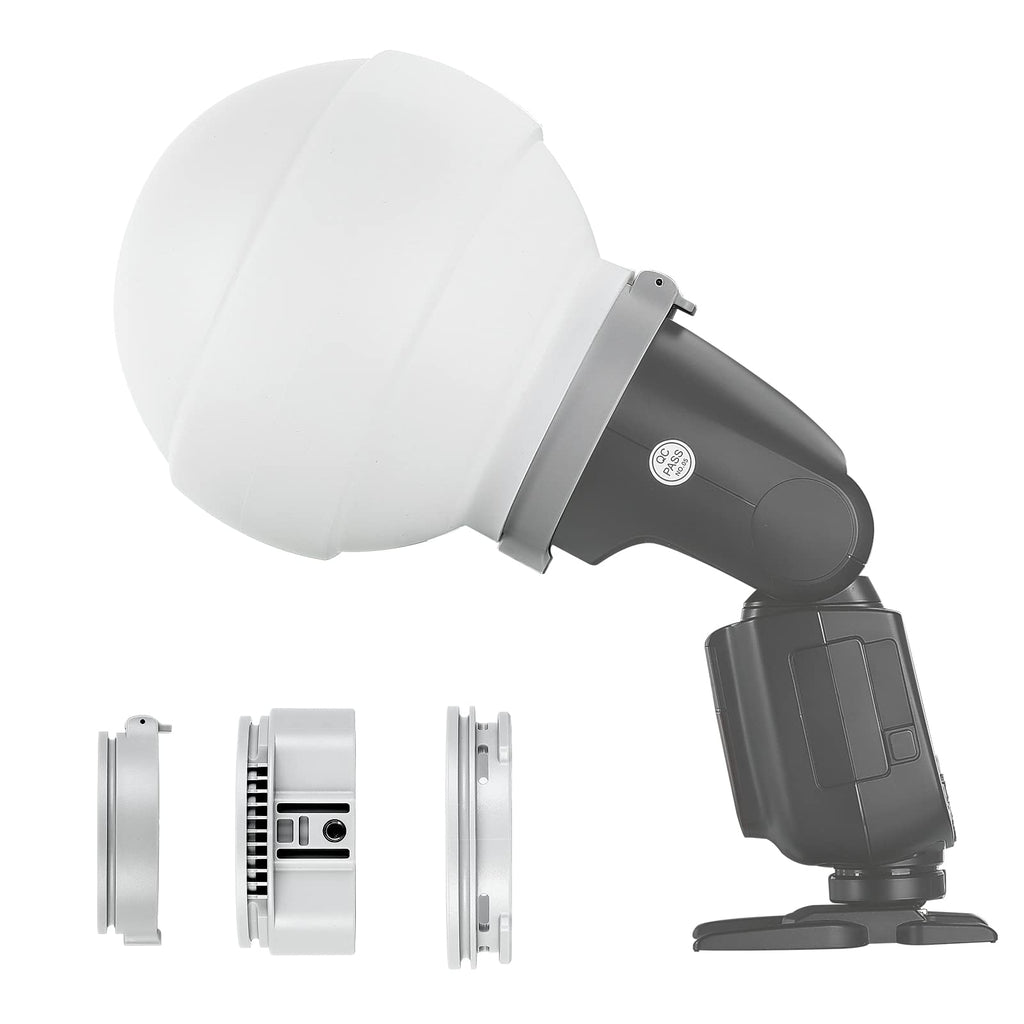 Godox ML-CD15 Diffusion Dome Kit with 3 adapters, Flash Diffuser Light, Compatible for Godox V1 Series ML30 ML60 ML60BI AD200 AD200PRO AD300PRO AD400PRO V1S V1C V1N V1F V1O V860III-S TT685S