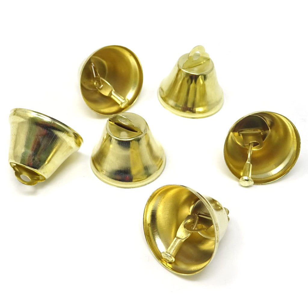 Honbay 40PCS 26mm Mini Jingle Bells Decoration Bells for DIY Crafts, Wind Chimes and Party Favors Decoration (Gold) Gold