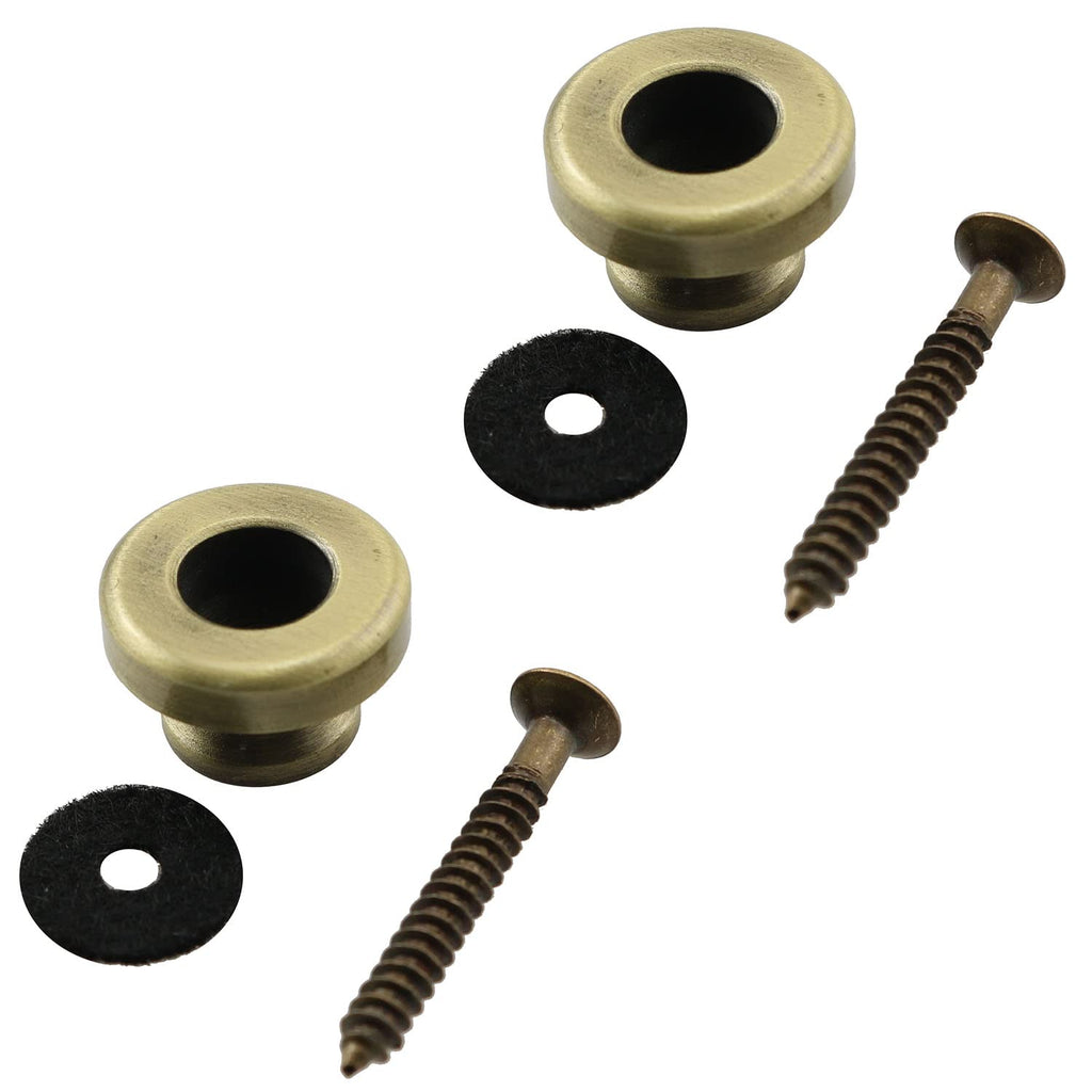 Guitar Strap Button LQ Industrial 1Pair Bronze Guitar Strap Button Pegs Lock Pins with Screws and Gaskets for Bass Ukulele Mushroom