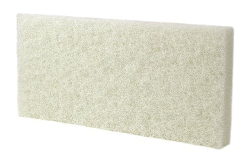 Commercial Light Duty Scrub Pad - for Heavy-Duty Cleaning and scrubbing - 4.625" x 10" - White (Pack of 5)