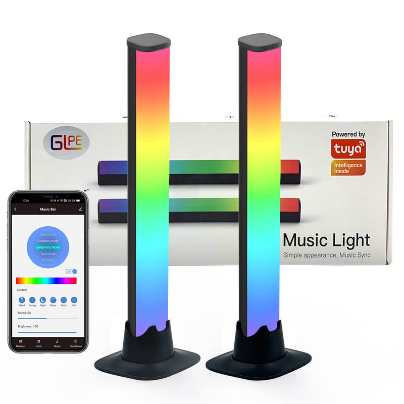 Smart LED Light Bars,GLPE Ambient Backlights That Sync with Music, Gaming Lights are Controlled by Tuya APP via Bluetooth,10 Scene+4 Music Modes, RGB Desk Lights for TV,PC,Room,Party