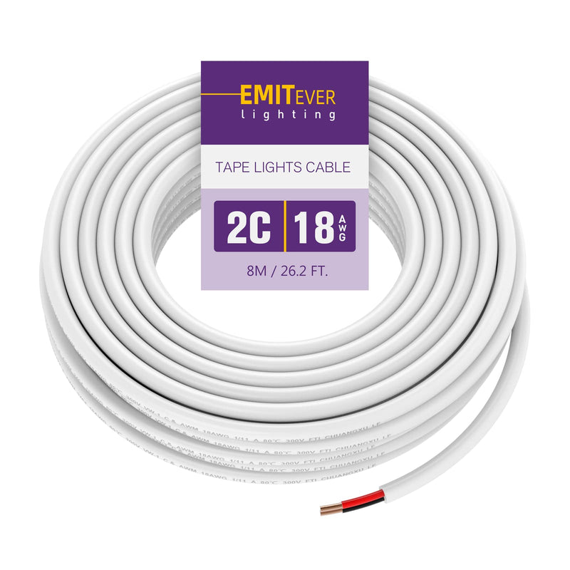 [AUSTRALIA] - Emitever Wall Cable LED Lighting Copper Wire, 18 Gauge, Multi, 26 Foot 