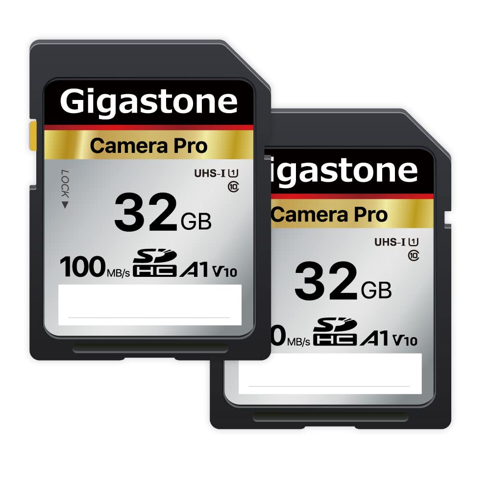 Gigastone 32GB 2-Pack SD Card V10 SDHC Memory Card High Speed Full HD Video Compatible with Canon Nikon Sony Pentax Kodak Olympus Panasonic Digital Camera SD 32GB V30 2PK