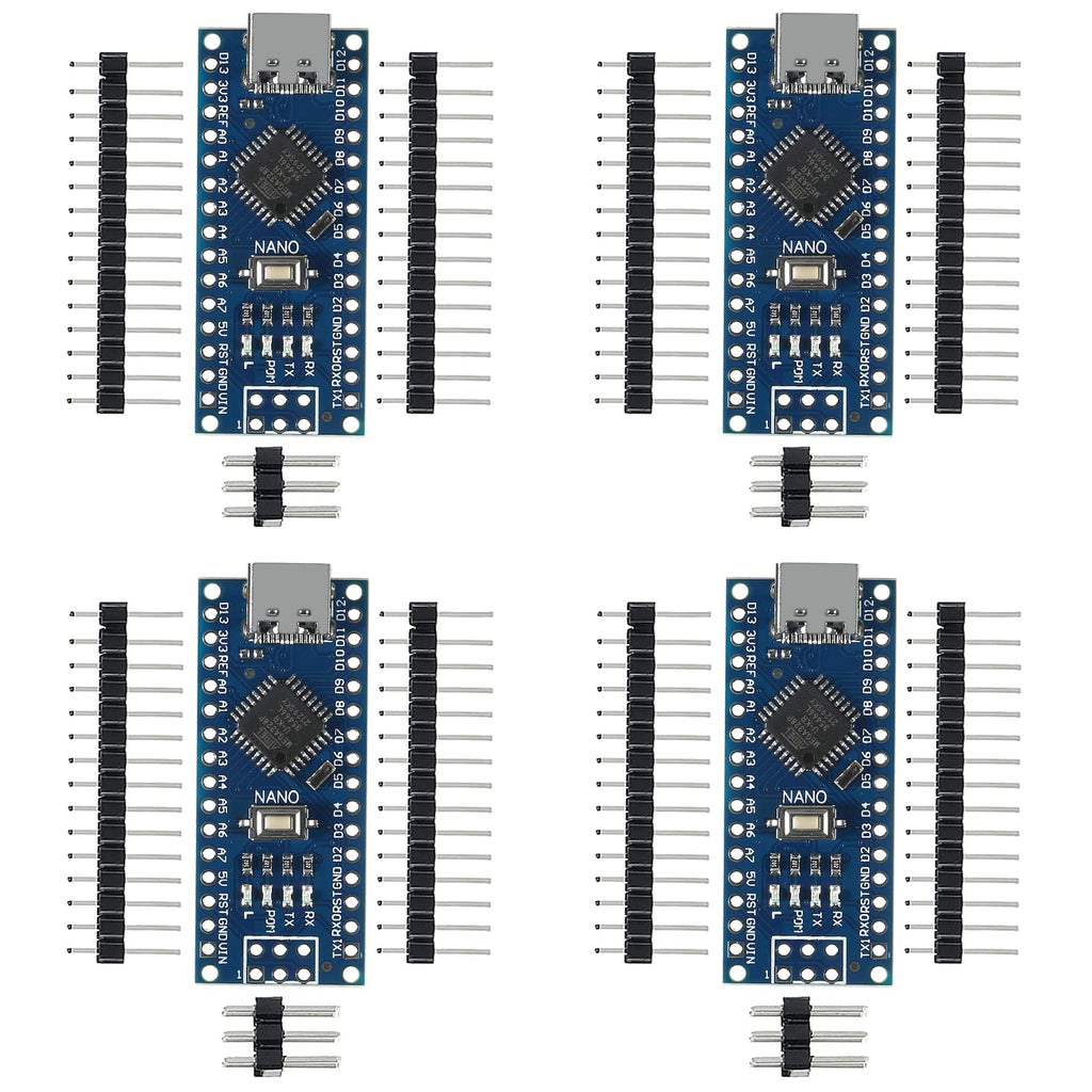 AITIAO 4Pcs Nano V3.0 ATmega328P Module CH340G 5V 16M Micro Controller Board Type-C Connection Compatible with Arduino Nano V3.0,Not Welded Module