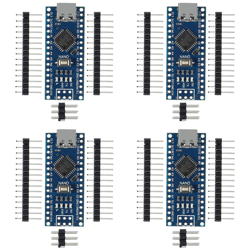 AITIAO 4Pcs Nano V3.0 ATmega328P Module CH340G 5V 16M Micro Controller Board Type-C Connection Compatible with Arduino Nano V3.0,Not Welded Module