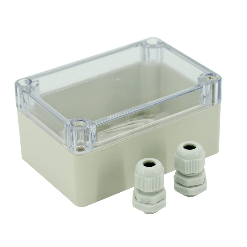 UHZBTEC Clear Lid Waterproof ABS DIY Project Enclosure Box with Cable Gland Plastic Junction Box for Electronics 3.93 x 2.67 x 1.96 inch ( 100 x 68 x 50 mm ) 3.9''x2.7''x2'' Clear Lid
