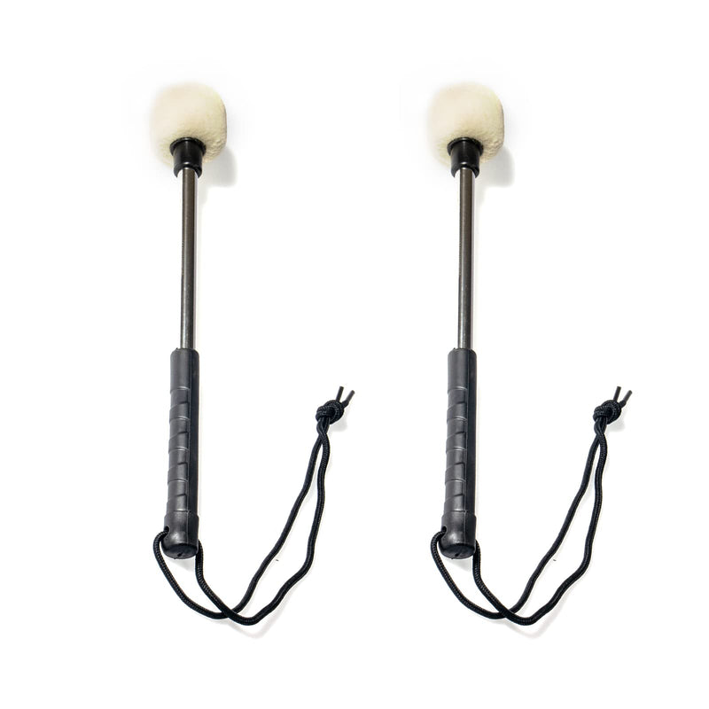 Cheerock 2Pcs Marching Bass Drum Mallets Timpani Percussion Mallet Felt Mallets Sticks with Stainless Steel Non-slip Handle,Band Accessory 12.6Inch