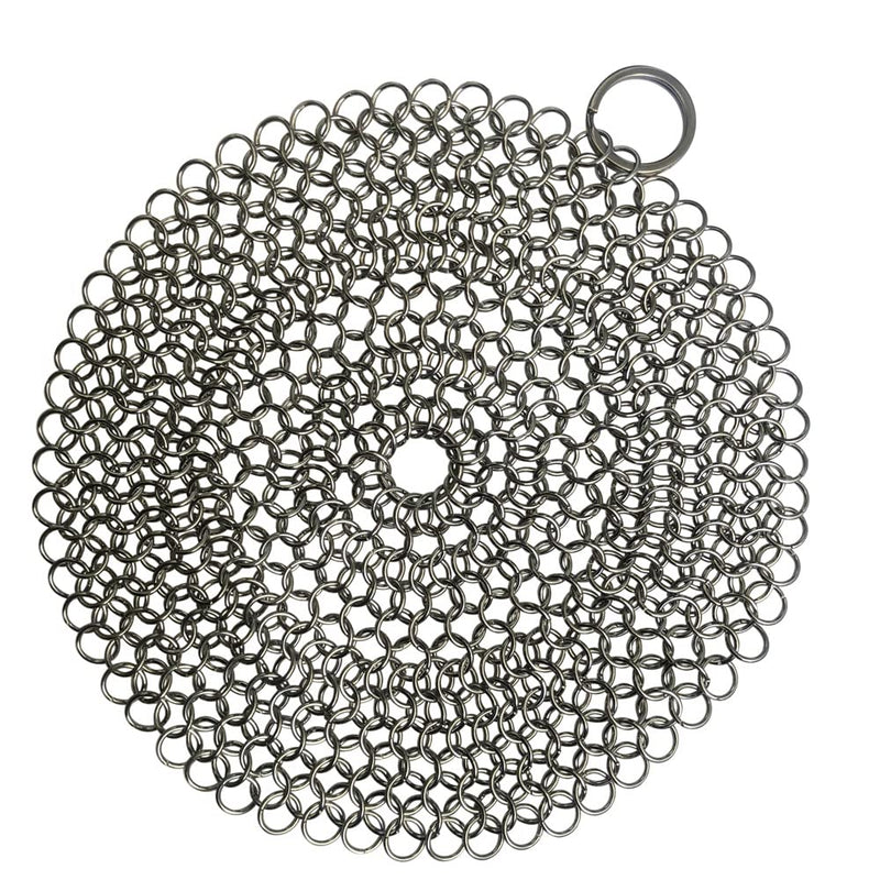 HOVhomeDEVP 316 Premium Stainless Steel Cast Iron Cleaner, Chainmail Scrubber for Cast Iron Pan Pre-Seasoned Pan Dutch Ovens Waffle Iron Pans Scraper Cast Iron Grill Scraper Skillet Scraper (7 InchR) 7 Inch