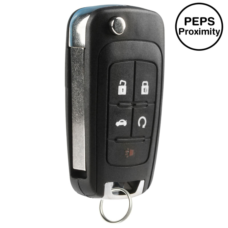 Keyless Option Remote Start Proximity Flip 5btn Key Fob For Buick GMC Chevrolet (PEPS) One