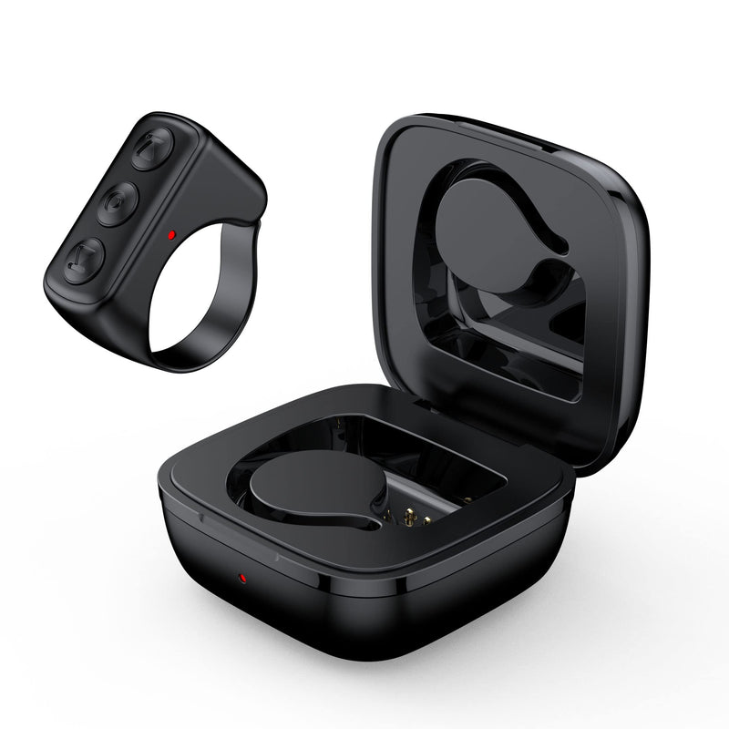 TIK Tok Bluetooth Remote Control Page Turner for iPhone Android Ipad Cell Phone Camera Remote Shutter Selfie Button Vekesen D01 Obsidian Black
