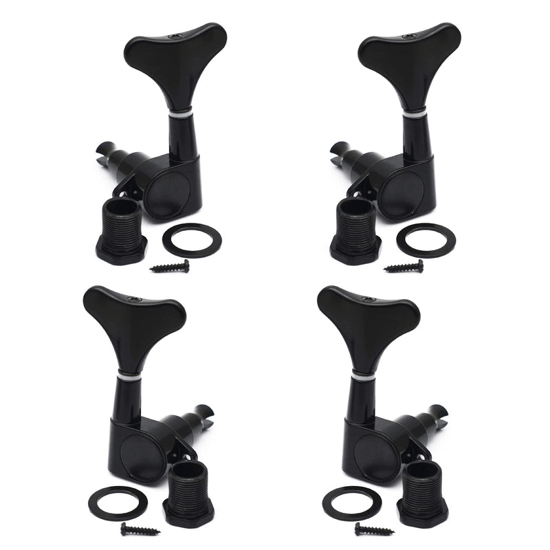 MAXCHEER 2R2L Electric Bass Guitar Sealed Tuning Pegs Tuners Machine Heads Tuning Keys/Buttons Guitar Parts Machine Head Tuners for Precision Bass and Jazz Bass (Black) Black