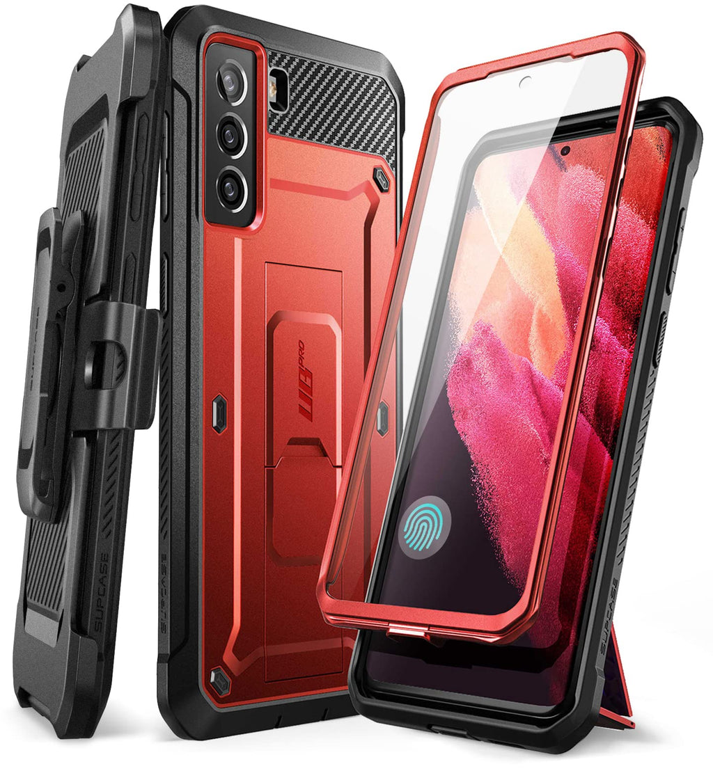 SUPCASE Unicorn Beetle Pro Series Case Designed for Samsung Galaxy S21 FE (2022 Release), Full-Body Dual Layer Rugged Holster & Kickstand Case with Built-in Screen Protector (Ruddy) Ruddy