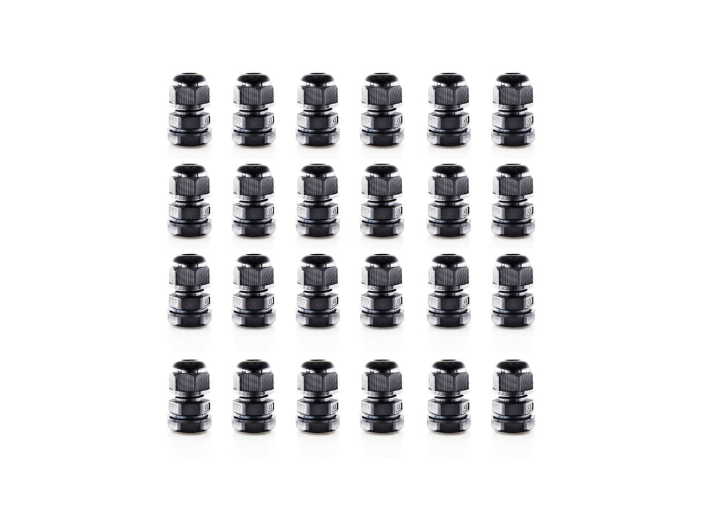 TIHIL Waterproof Connector Adjustable 3-18mm, Black, Nylon Plastic Cable Gland Kit, PG7, PG9, PG11, PG13.5, PG16, PG21 (PG7)
