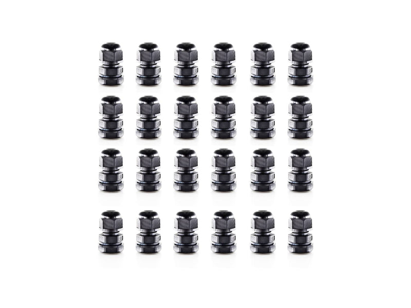 TIHIL Waterproof Connector Adjustable 3-18mm, Black, Nylon Plastic Cable Gland Kit, PG7, PG9, PG11, PG13.5, PG16, PG21 (PG7)
