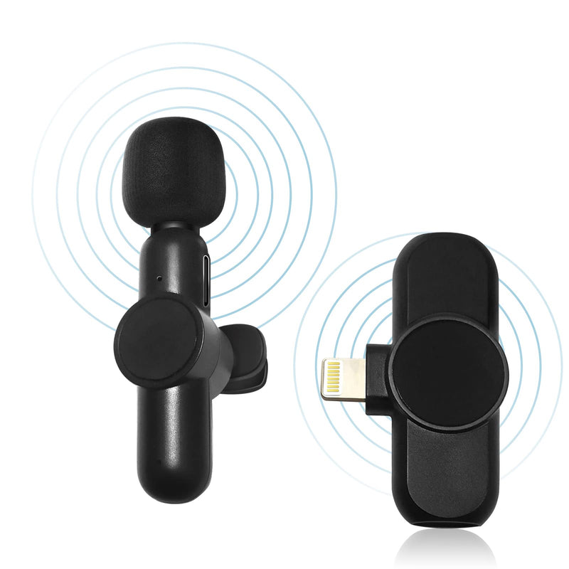 Wireless Lavalier Microphone for Live Streaming(YouTube,Facebook,vlog) 2.4GHz Lapel mic Compatible with iPhone/ipad, Plug and Play, no app Needed,omnidirectional Voice Reception.