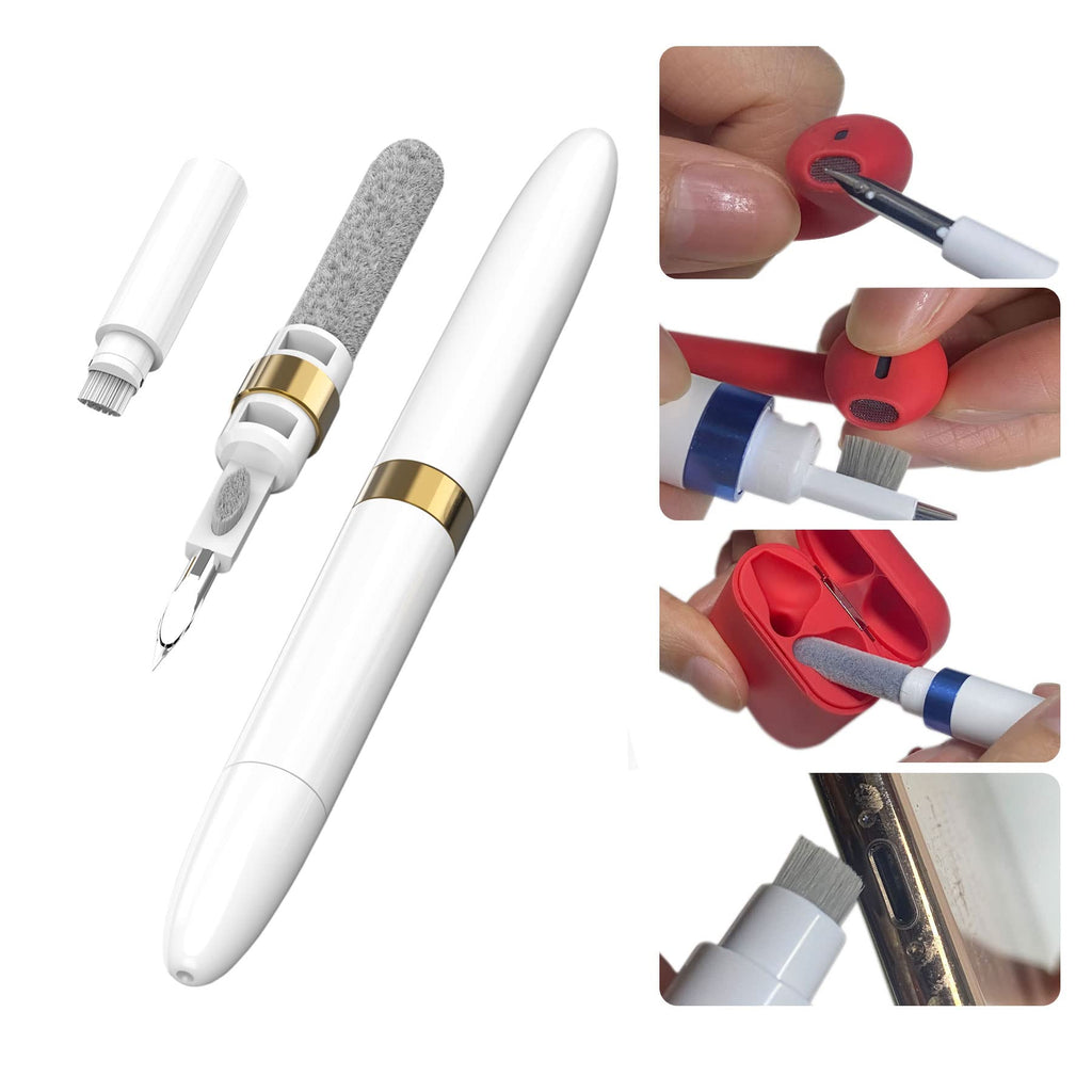 Airpod Cleaner Kit，Headphone Cleaning Pen for Multi-Function Cleaner Kit Soft Brush for Bluetooth Headphone Cleaning Pen Set Tool for Lego Huawei Samsung Mi Earbuds Gold