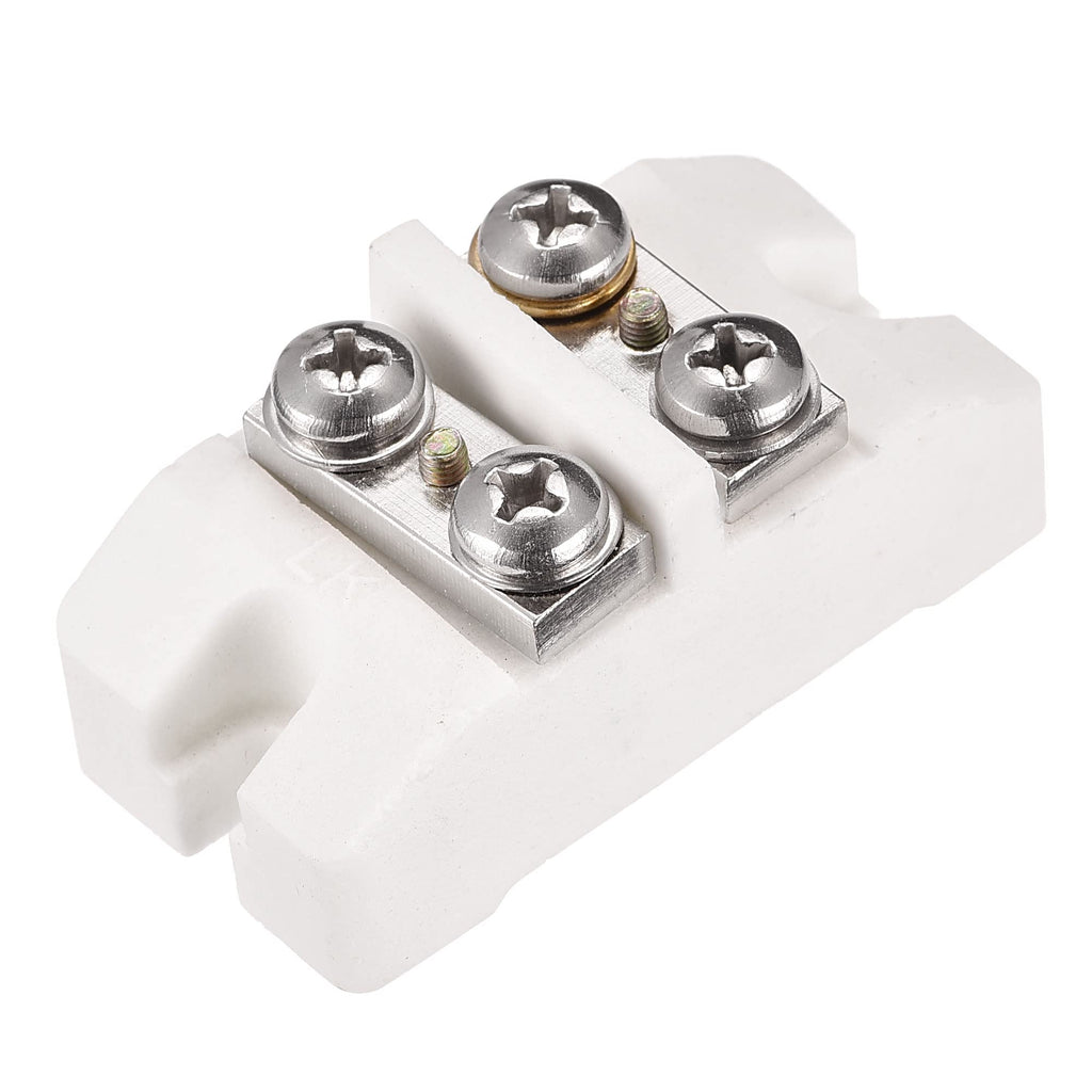 MECCANIXITY Porcelain Ceramic Terminal Block 2 Way High Temperature 56x28x18mm for Wire Connector