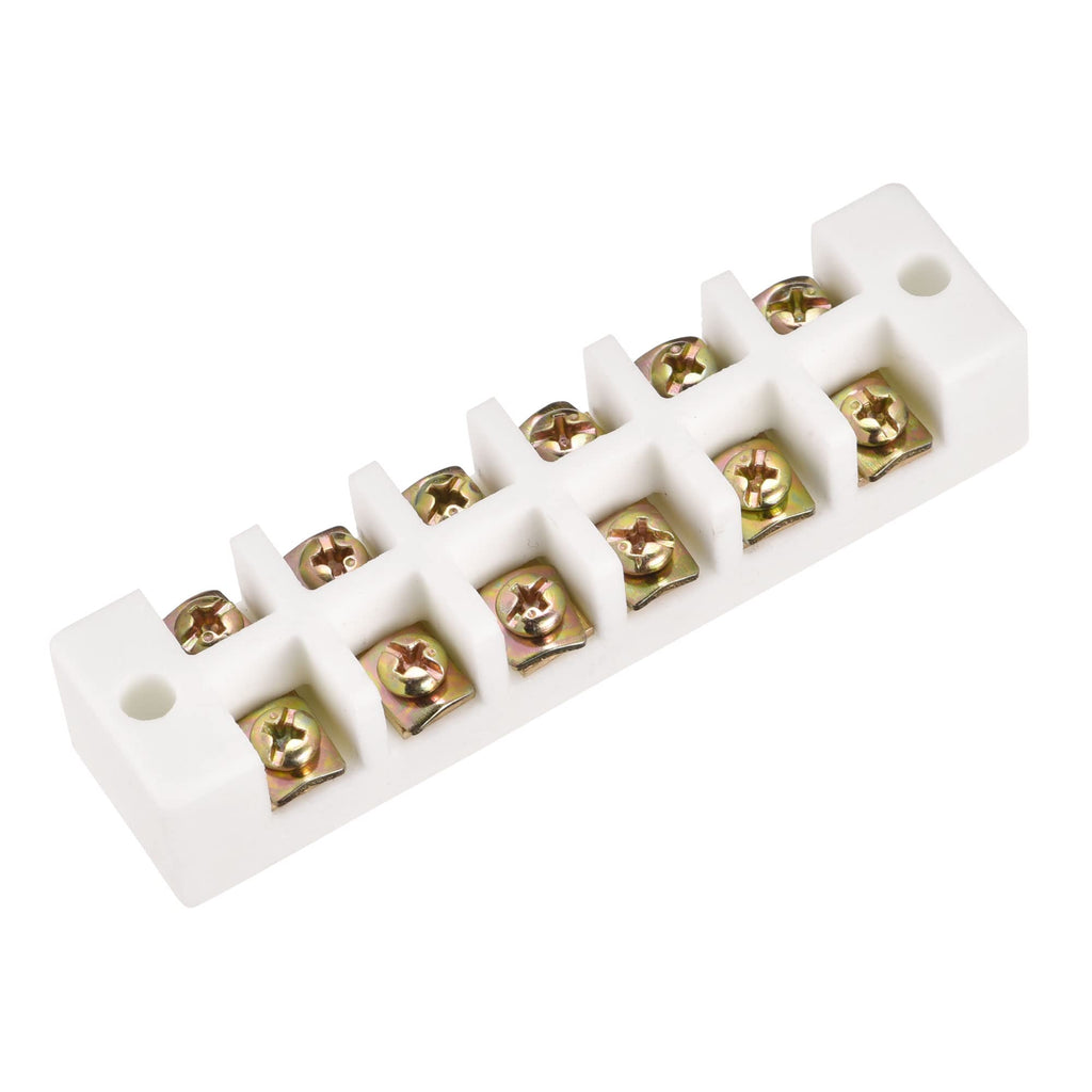 MECCANIXITY Porcelain Ceramic Terminal Block 6 Way High Temperature 96.5x23x20mm for Wire Connector