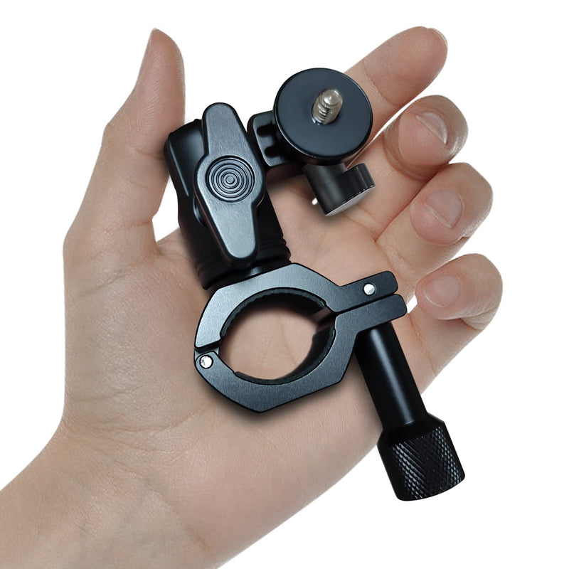 YUSEN 0.75-1.2inch Handlebar/Seatpost/Pole Mount with 1/4&360° Rotation,Perfect All-Aluminum Bike/Motorcycle Handlebars for Go Pro Hero 10/9/8/7/6/5/4/3/2,DJI Osmo Action AKASO (Black)