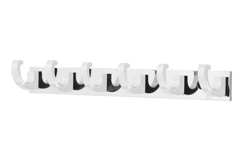 Bosky Wall Mounted Hooks Rack Wall Hangers for Bathroom Entryway Hats Keys Towel Bags Holders | Mounting Accessory Included Coat Rack of 6 (1, Chrome) 1