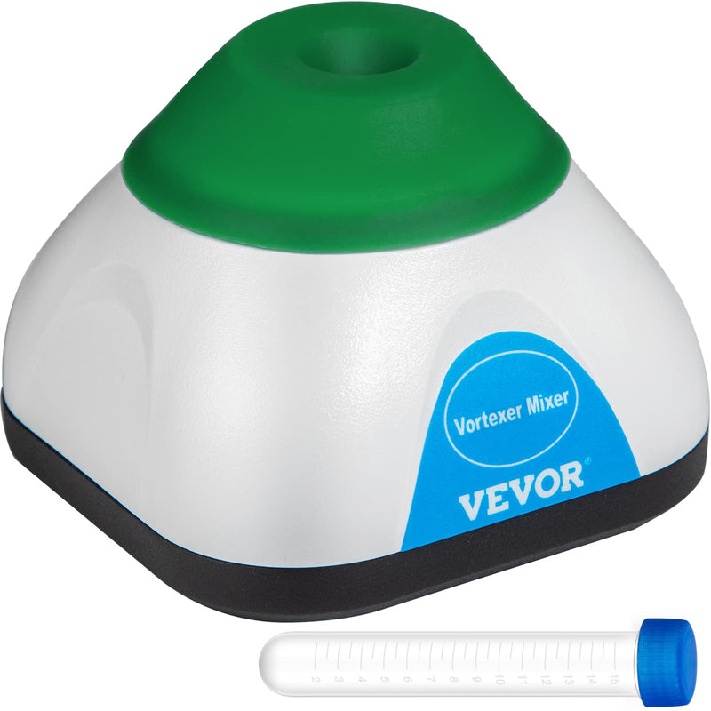 VEVOR Vortex Mixer, 6000rpm Mini Vortex Mixer Shaker Touch Function USB Charging Vortex Shaker, Mix Up to 50ML 6mm Orbital Diameter for Paint Tattoo Ink Test Tube Nail Polish, Test Tube Included Green