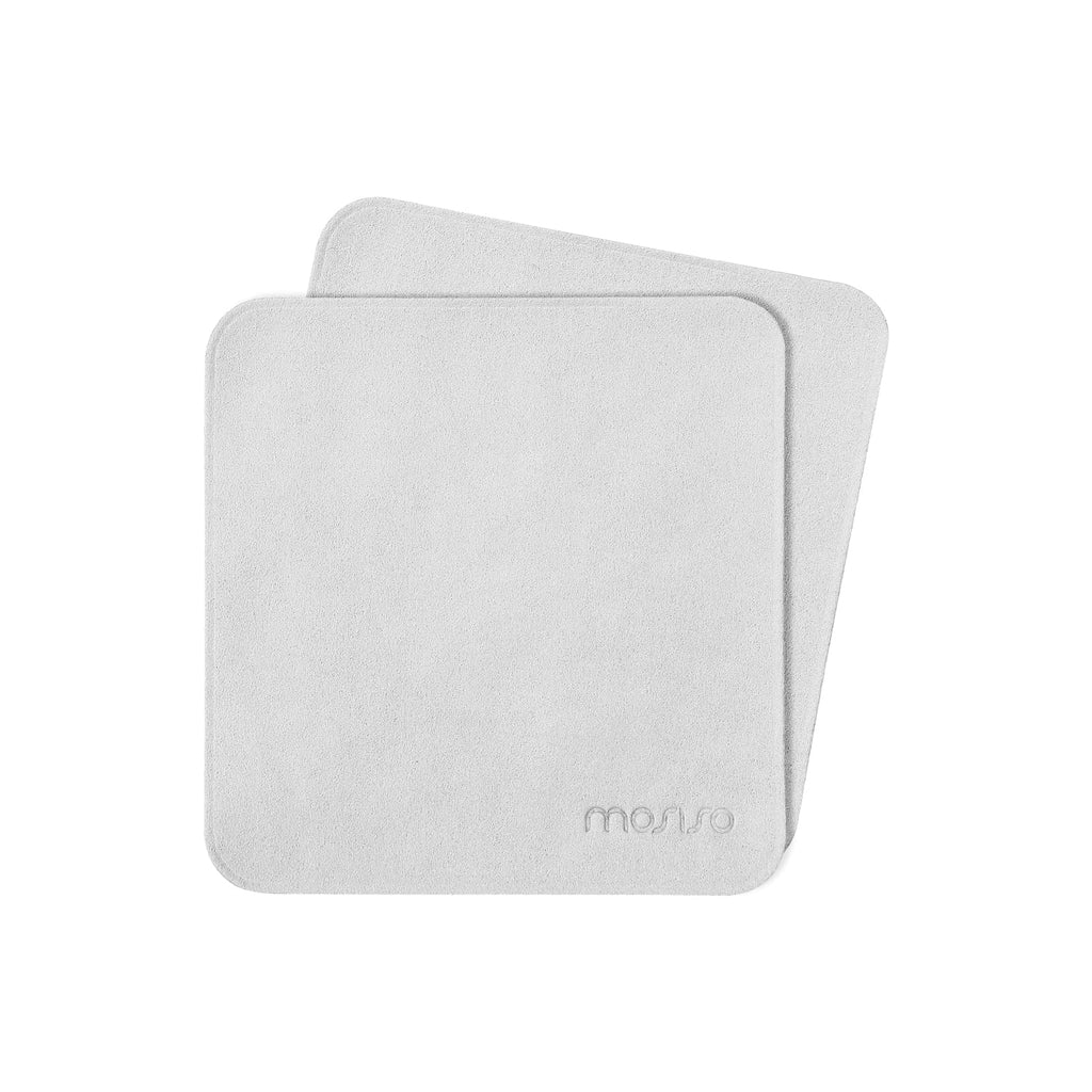 MOSISO Polishing Cloth, 2PCS Soft Microfiber Cloth Electronic Screen Cleaning Cloths Compatible with iPhone,Compatible with MacBook,Compatible with iPad,Tablets,Laptop Notebook Computer,Camera, Grey