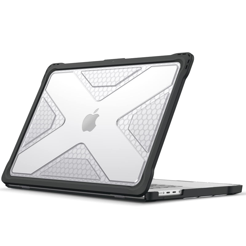 Fintie Protective Case for MacBook Pro 16 Inch Case A2485 (2021 Release) - Heavy Duty Rugged Hard Shell Case Cover with TPU Bumper for MacBook Pro 16" M1 Pro / Max Chip with Touch ID, Crystal Clear A-Crystal Clear