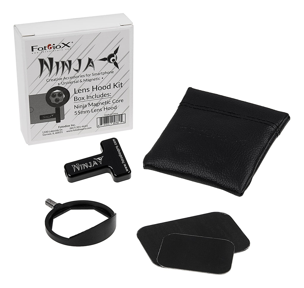 Ninja Lens Hood Kit - Creative Universal & Magnetic Accessories for Smartphones: Ninja Magnetic Core, 55mm Lens Hood