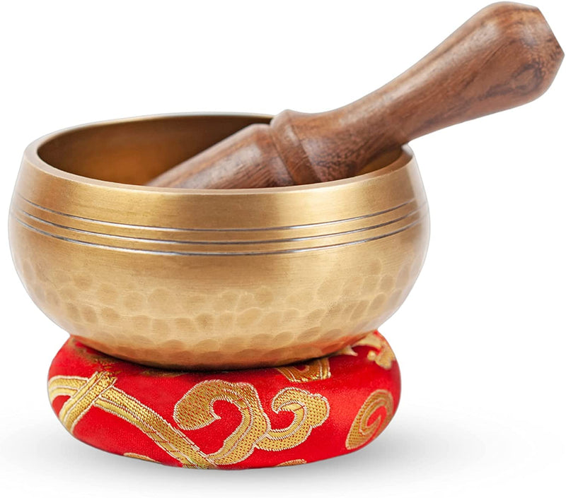 Tibetan Singing Bowl Set - Easy To Play for Beginners - Authentic Handcrafted Mindfulness Meditation Holistic Sound 7 Chakra Healing Gift by Himalayan Bazaar (3") 3"