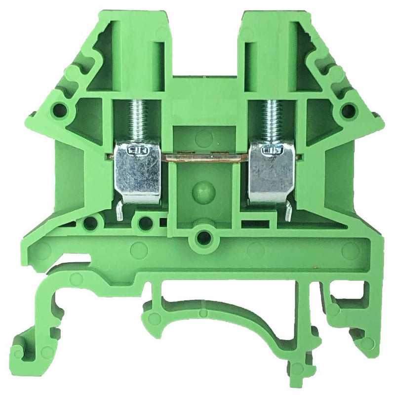 Dinkle Green DK2.5N-GN DIN Rail Terminal Block Screw Type UL 600V 20A 12-22AWG, Pack of 50