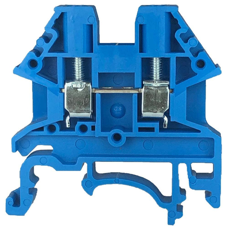 [AUSTRALIA] - Dinkle Blue DK2.5N-BL DIN Rail Terminal Block Screw Type UL 600V 20A 12-22AWG, Pack of 50 