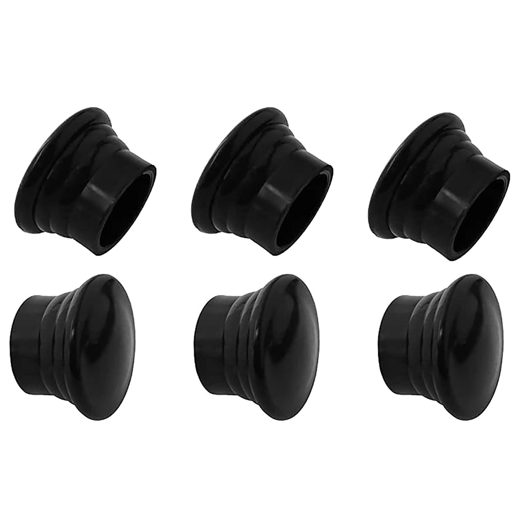 OZXNO 6Pcs Window Curtain Rod Caps Black Plastic Curtain Pole End Plug Caps Window Rod Stoppers for 28mm/ 1.1inch Diameter Curtain Roman Rod Ends