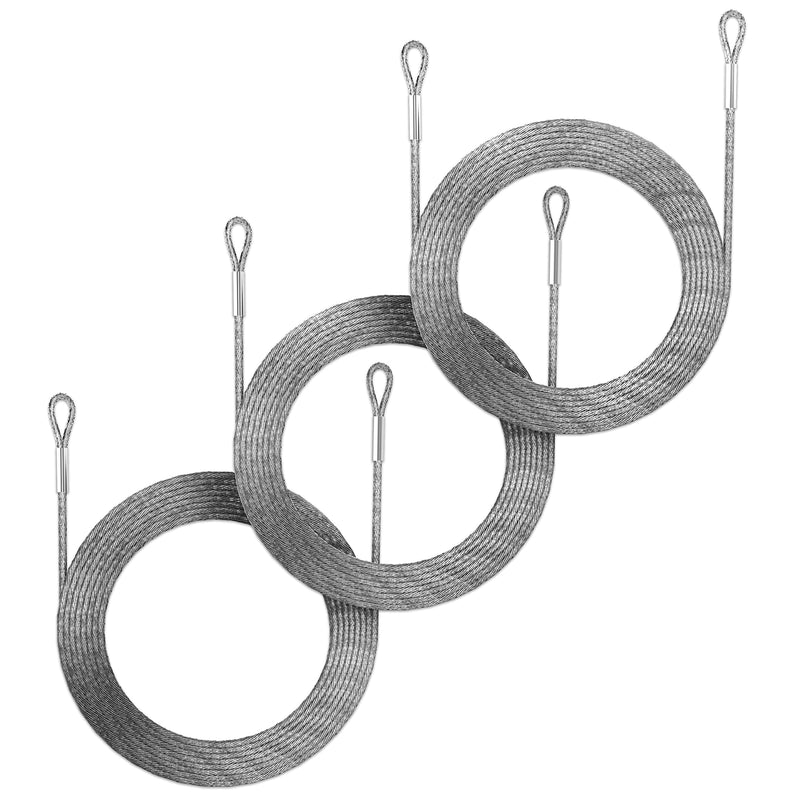 ShadeMart 12 Feet Stainless Steel Wire Cable Rope Cable 3 PCS Set for Triangle Sun Shade Sail Cannopy Installation-(Cables Only) 6 Inch Cable Only
