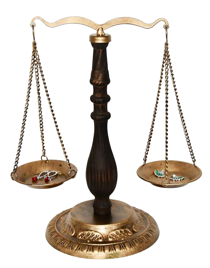 OwlGift Vintage Style Libra Jewelry Display, Scale Tray Cosmetic Organizer, Jewelry Storage, Unique Centerpiece Stand, Lawyer Scale of Justice, Farmhouse Candleholder