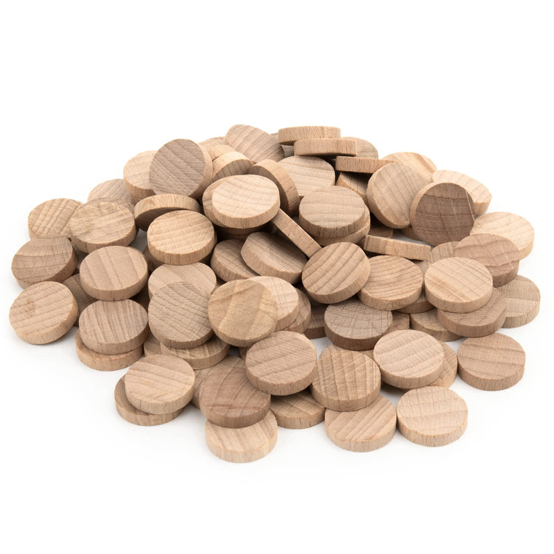 100 Pieces Round Head Wood Plugs,Wood Screw Hole Plugs,Wood Screw Covers for Home Decoration