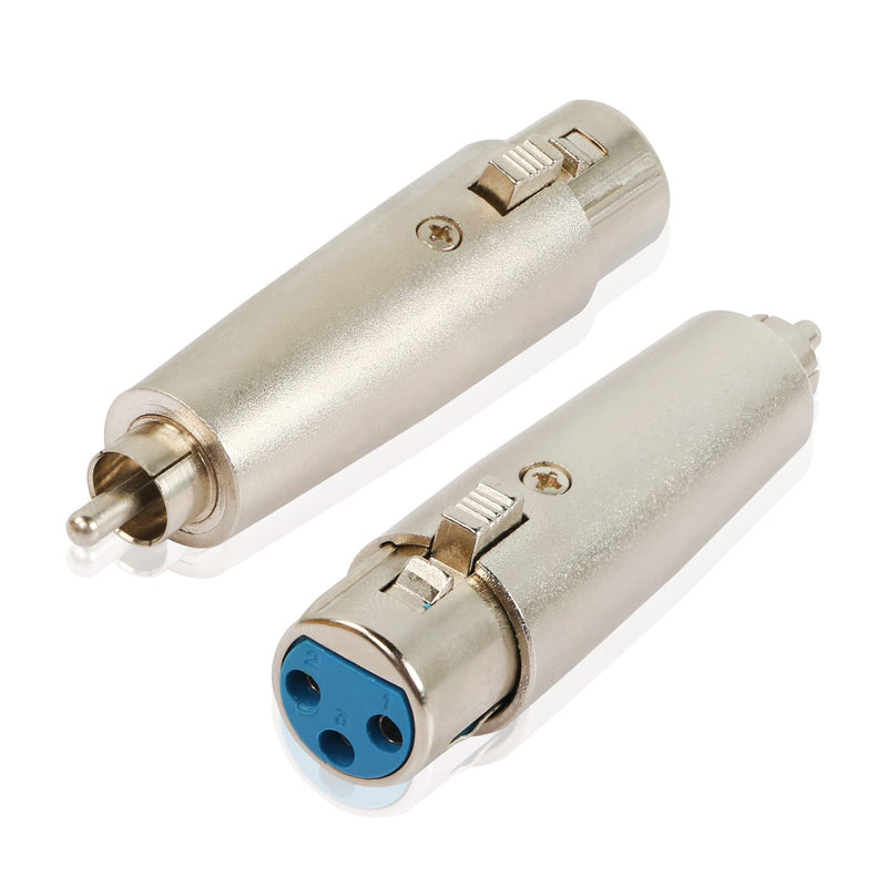 PNGKNYOCN RCA to XLR Adapter RCA Male to XLR Female Gender Changer Audio Coupler Connector（2-Pack）
