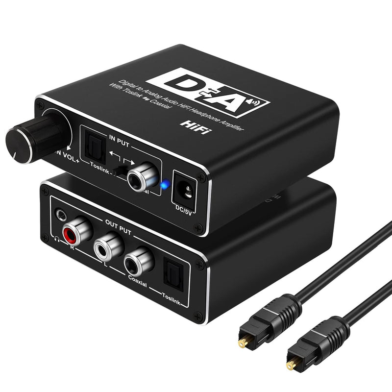Giveet 192kHz Digital to Analog Audio Converter with Volume Control, DAC Digital SPDIF Optical Toslink to Analog Stereo L/R RCA & 3.5mm AUX Jack Adapter for TV Box HD DVD PS3 PS4 Xbox Amp Home Cinema