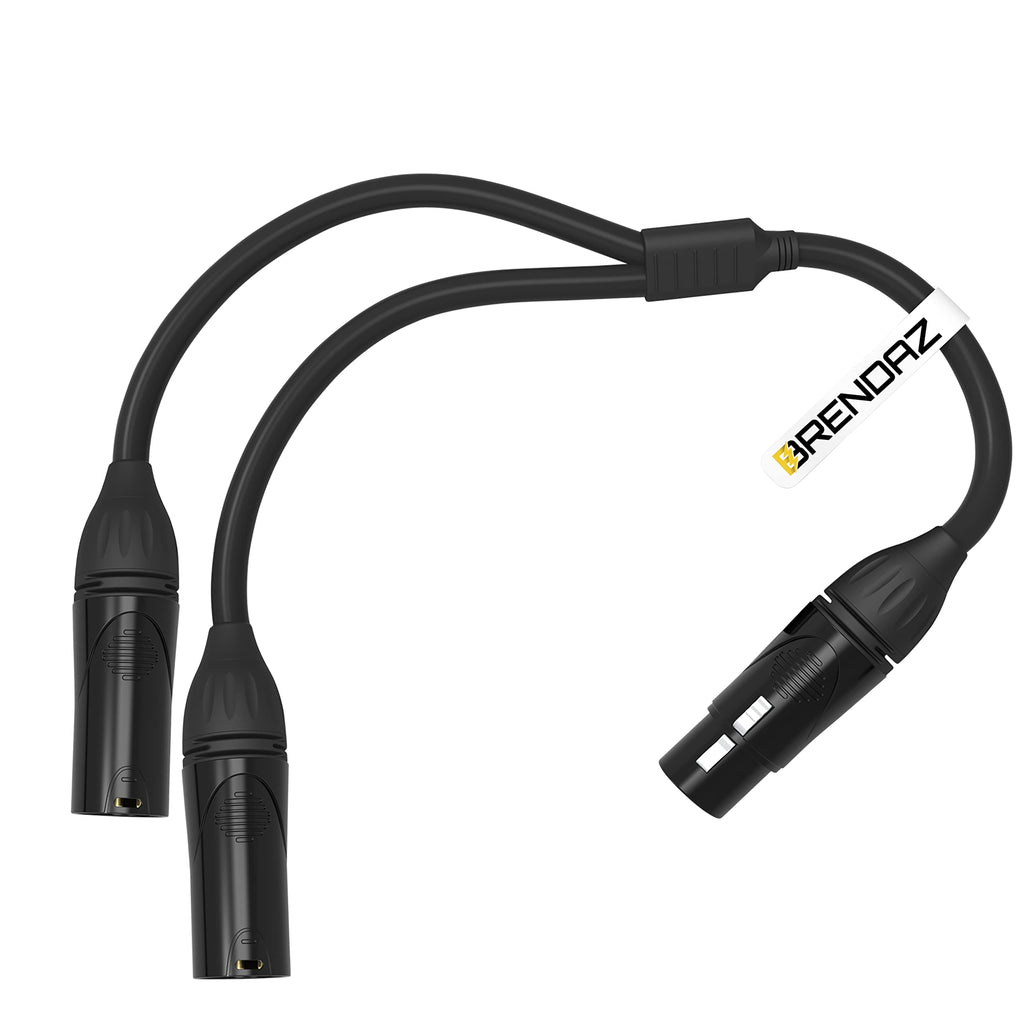 (2 Pack) BRENDAZ XLR Splitter Cable, XLR Female to Dual XLR Male Y Cable, Compatible with Microphone, Audio Mixer, Speaker,