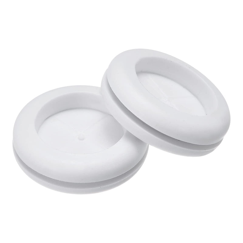 MECCANIXITY Rubber Grommet Mount Dia 32mm Round Double-Sided for Wire Protection White Pack of 10