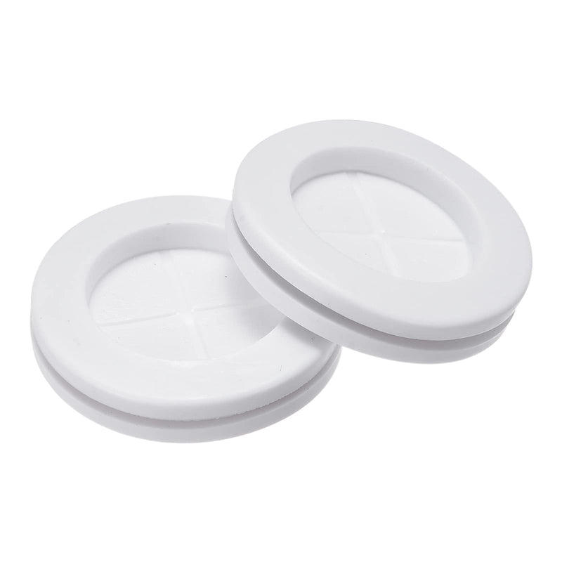 MECCANIXITY Rubber Grommet Mount Dia 30mm Round Double-Sided for Wire Protection White Pack of 20