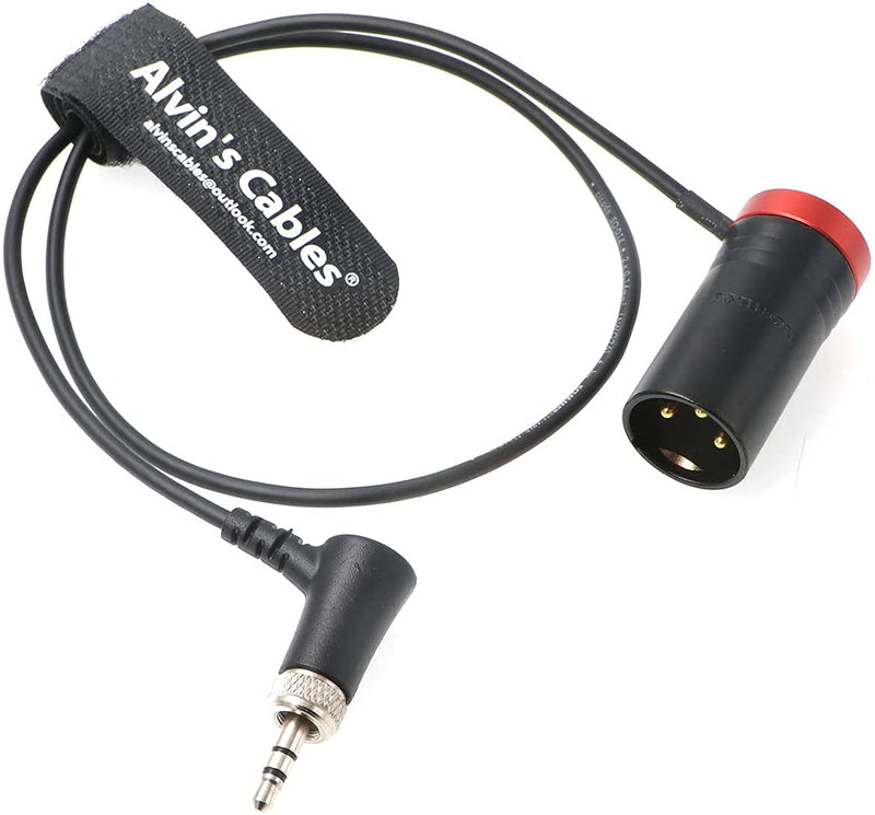 [AUSTRALIA] - Low-Profile Audio-Cable for Sennheiser-EK-2000 XLR 3-Pin Male to Locking-3.5mm-TRS Right-Angle Balanced Cable for Sound Devices 633 688 Zaxcom Zoom Alvin's Cables Red 