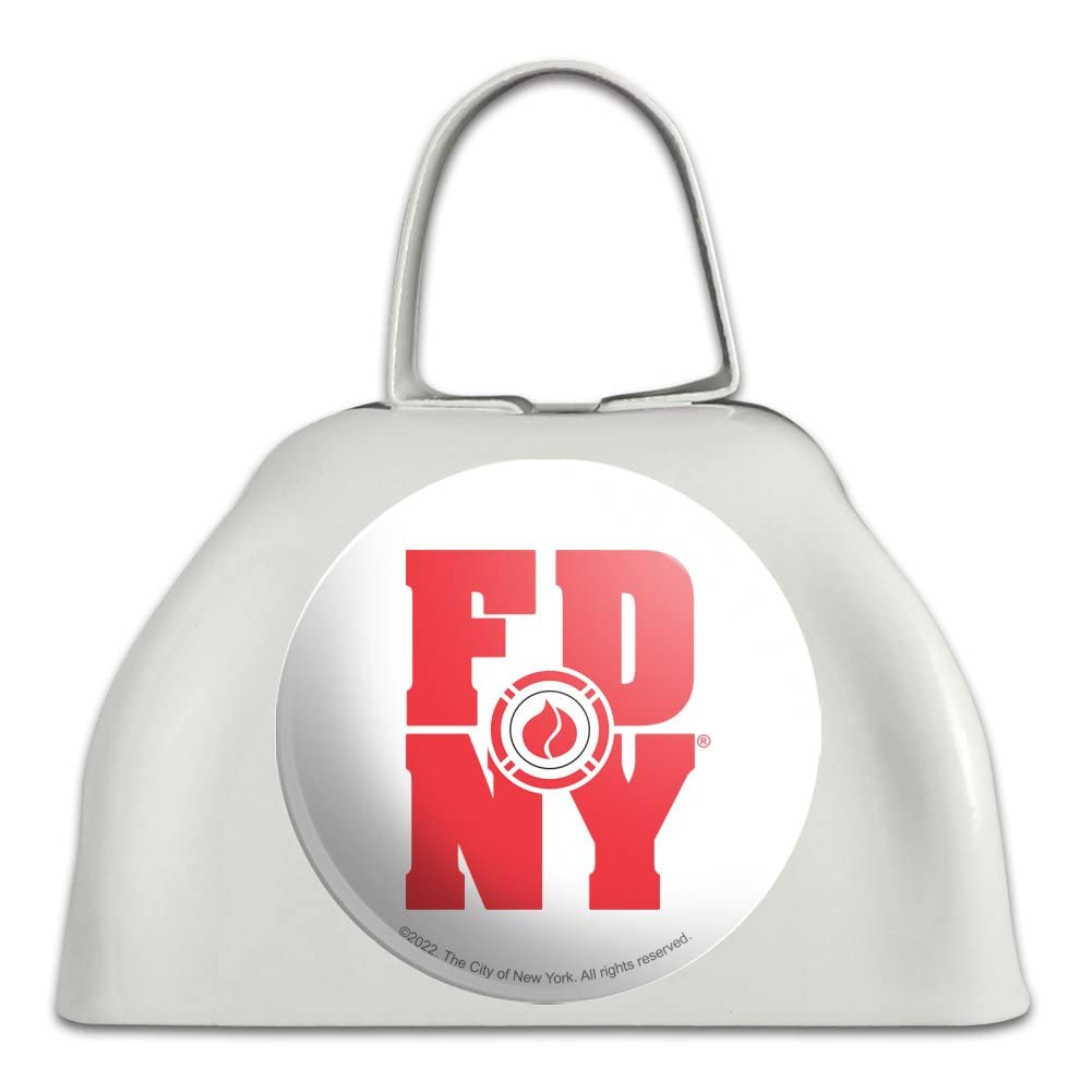 FDNY Stacked White Metal Cowbell Cow Bell Instrument