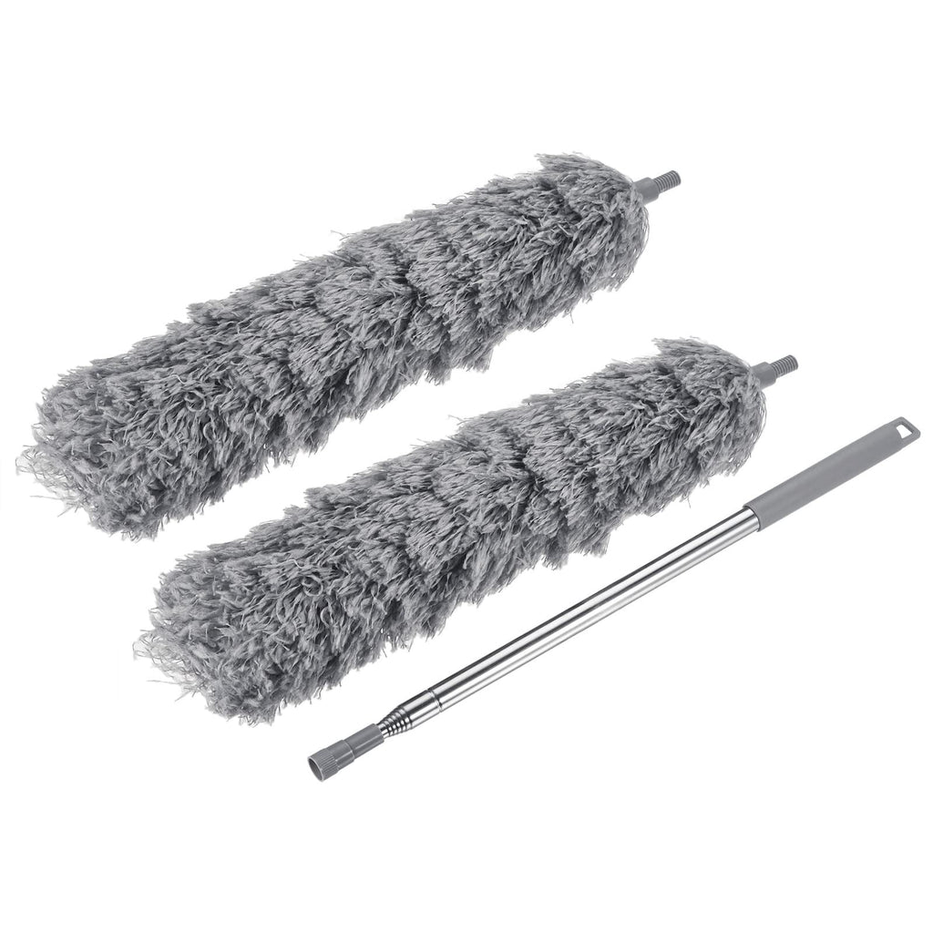MECCANIXITY 32.7 to 101.2 Inch Microfiber Duster Dusting Tool with Extra Extension Pole for High Ceiling, Window, Furniture, Computer, Keyboard, Home, Office, Gray