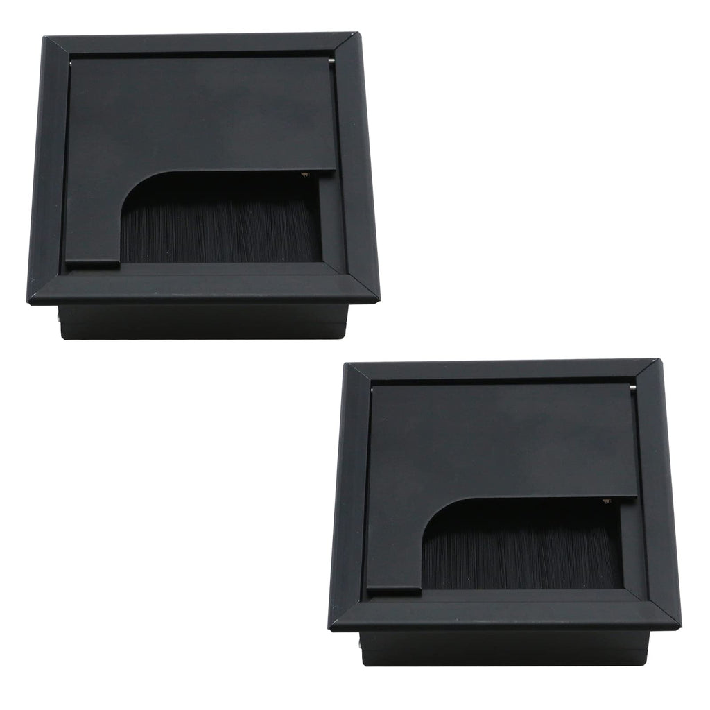 Bitray Wire Cable Grommet Hole Cover 3.2" x 3.2" Square Desk Wire Cord Cable Grommets -2pcs