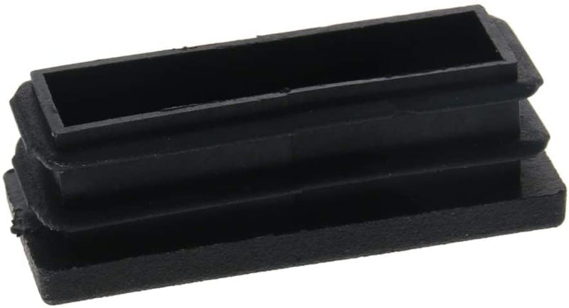 [AUSTRALIA] - Heyiarbeit 50mm x 20mm Rectangle PP Tubing End Cap Steel Furniture Pipe Tube Cover Insert Black 20Pcs 
