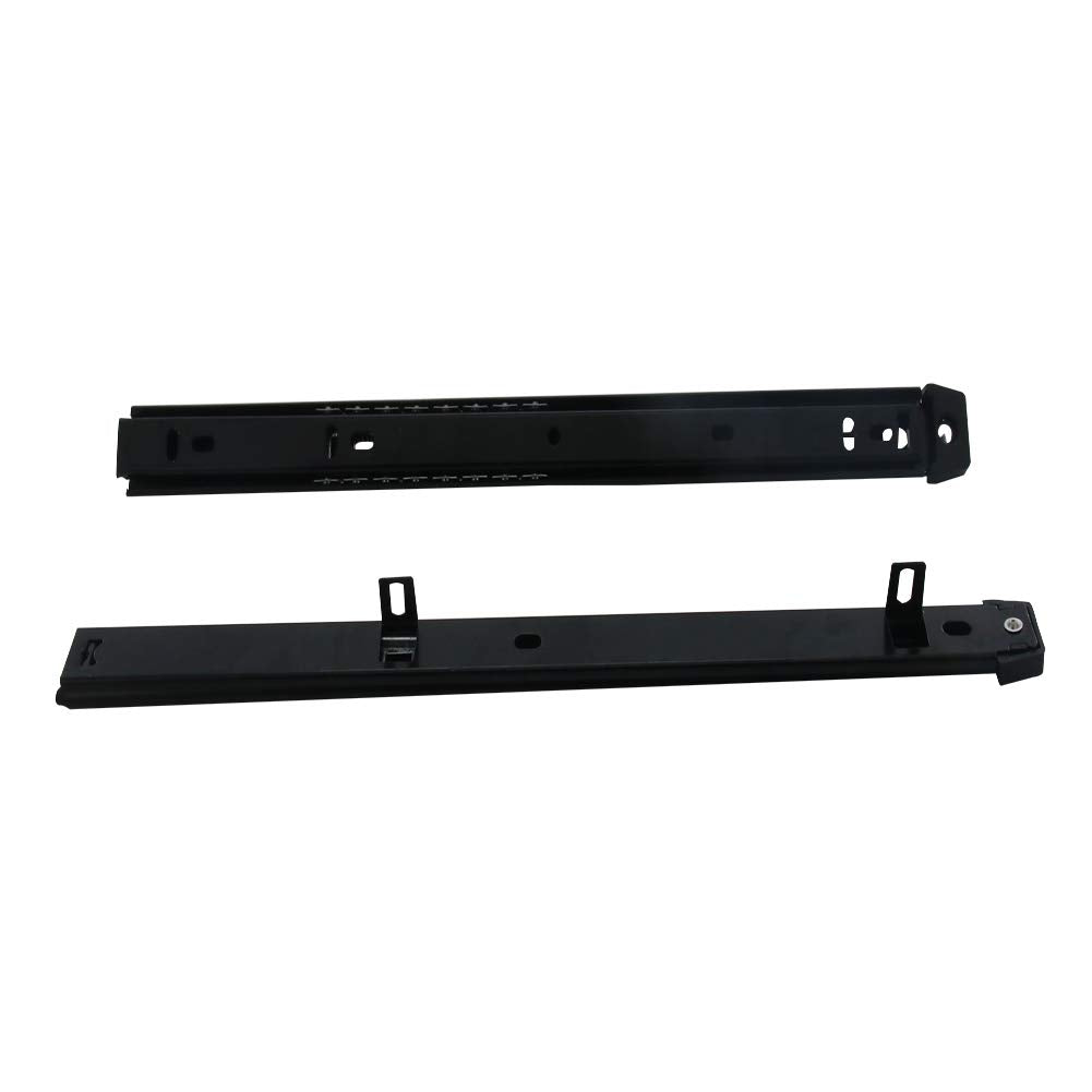 Heyiarbeit 14-Inch Cold Rolled Steel Drawer Slides, Full Extension Ball Bearing Slide Track Rail 27mm Wide 55lb Capacity Black 1 Pair